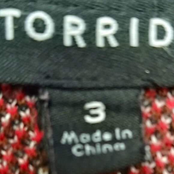 Torrid New Plus Size  Long Sleeve Red,Blue,& White Plaid Sweater 3X - Picture 6 of 11